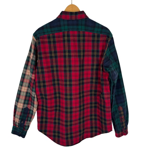 Polo Ralph Lauren Plaid Brushed Oxford Fun Shirt Mens M Classic Fit Patchwork - Picture 5 of 11
